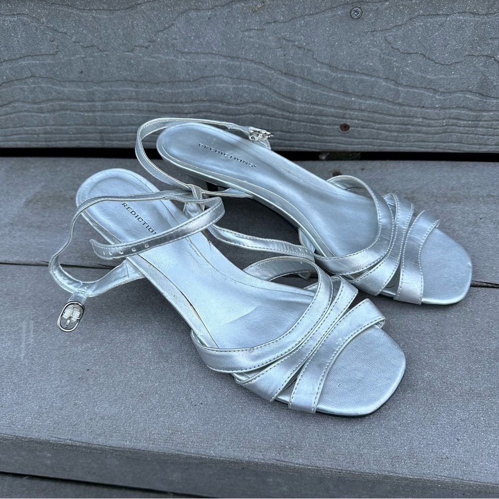 Predictions Silver Heeled Sandal Size 9